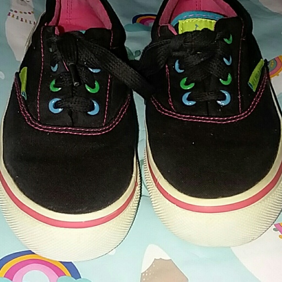 U.S. Polo assn.Sz 6 blk, pink,blue,yellow sneakers - Picture 2 of 5